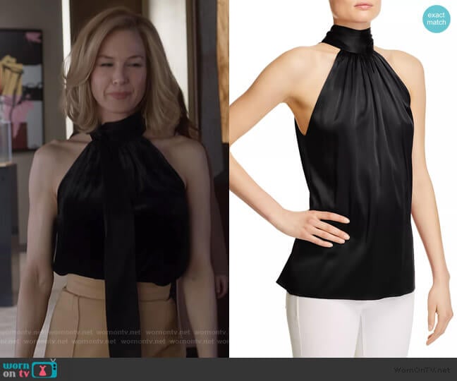 Ramy Brook Paige Blouse worn by Anne Montgomery (Renee Zellweger) on What/If