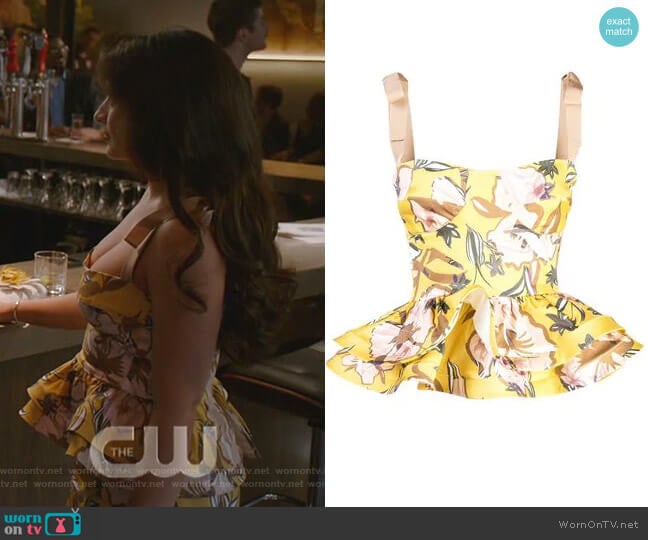 Silvia Tcherassi Junquillo top worn by Cristal Jennings (Daniella Alonso) on Dynasty