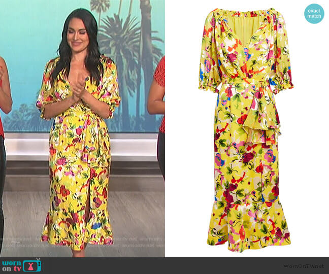 Saloni Olivia Floral Midi Dress