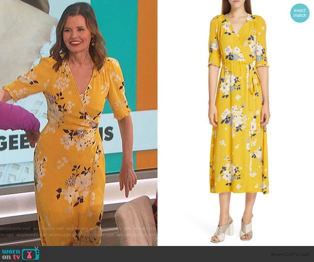 Sea Pia Floral Faux Wrap Midi Dress