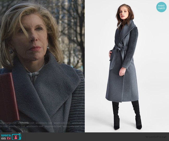 Sentaler Long Shawl Collar Wrap Coat worn by Diane Lockhart (Christine Baranski) on The Good Fight