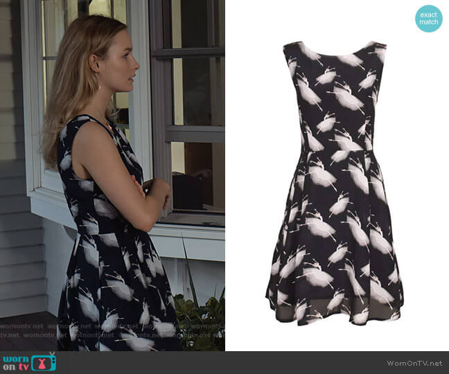 Sidecca Retro Novelty Ballerina Printed A-Line Dress worn by Elle (Olivia DeJone) on The Society