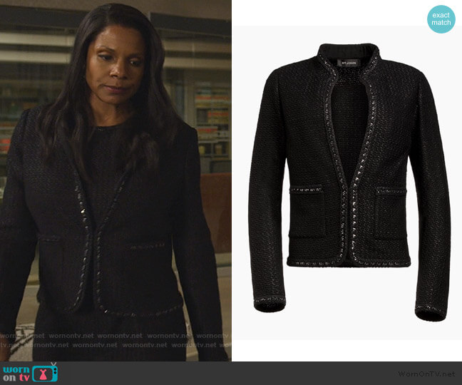 St. John Adina Knit Jacket worn by Liz Reddick-Lawrence (Audra McDonald) on The Good Fight