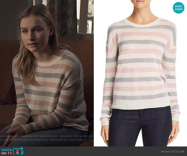 Velvet by Graham & Spencer Striped Crewneck Sweater worn by Elle (Olivia DeJone) on The Society