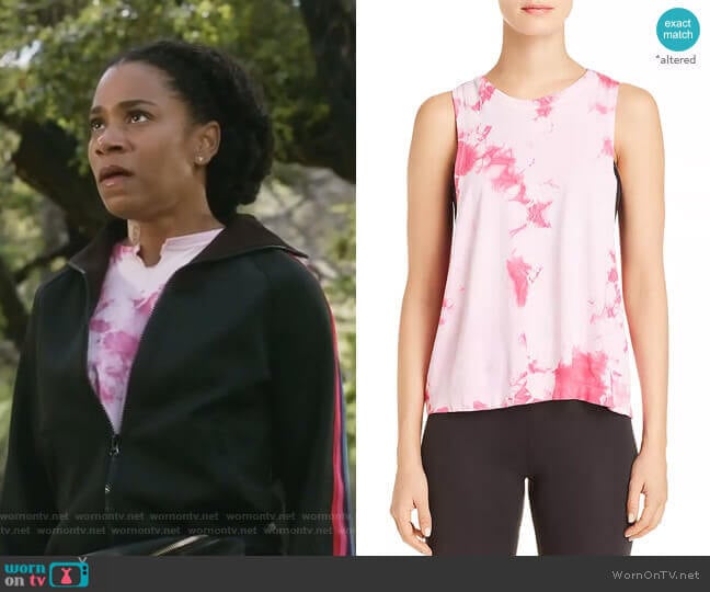 Spiritual Gangster Supernova Tie-Dye Muscle Tank worn by Maggie Pierce (Kelly McCreary) on Greys Anatomy