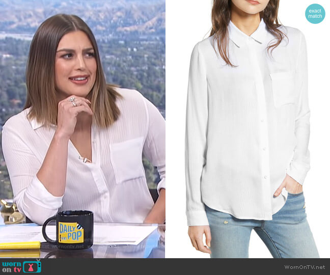 Treasure & Bond Dobby Classic Shirt worn by Carissa Loethen Culiner on E! News
