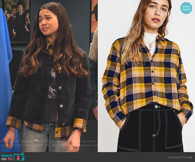Urban Outfitters Eli Button-Down Flannel Shirt worn by Nick (Siena Agudong) on No Good Nick