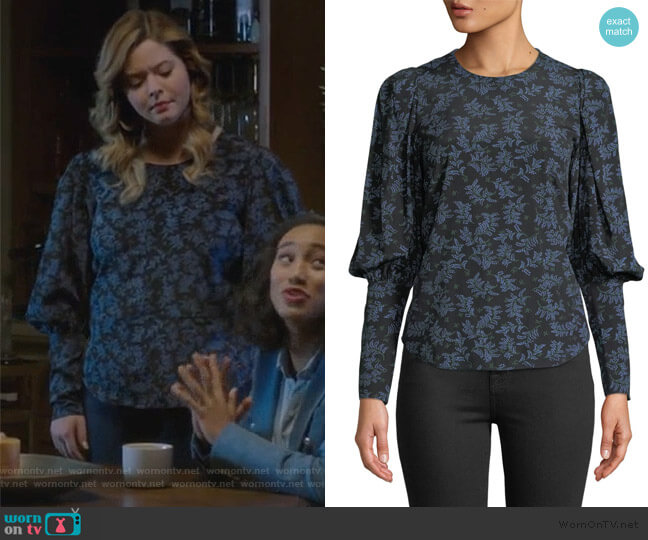 Veronica Beard Clarke Top worn by Alison DiLaurentis (Sasha Pieterse) on Pretty Little Liars The Perfectionists