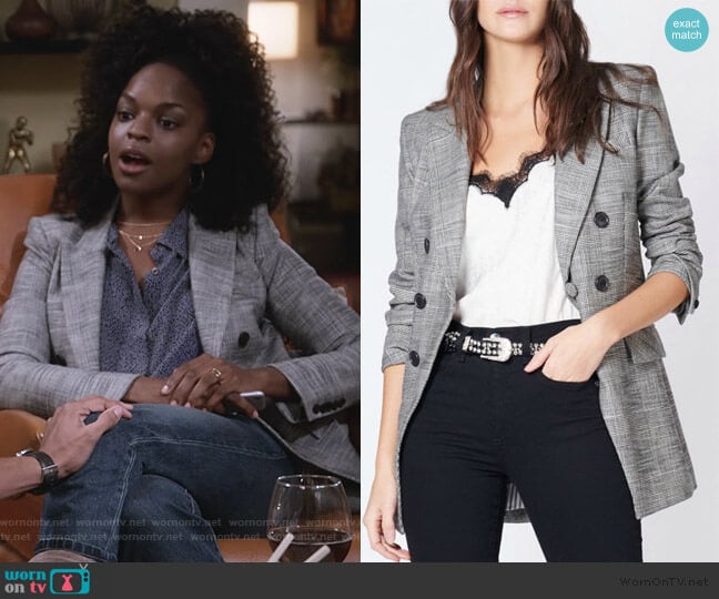 Veronica Beard Fortuna Dickey Jacket worn by Angela Archer (Samantha Marie Ware) on What/If