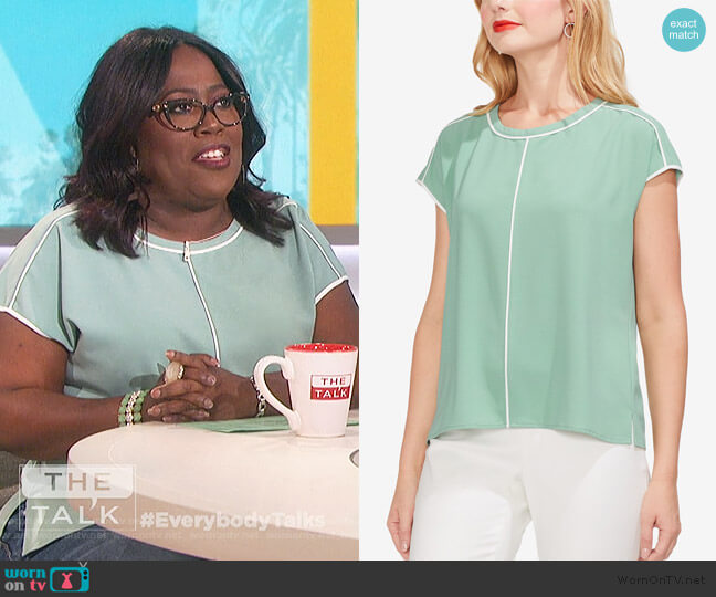 Vince Camuto Cap Sleeve Top worn by Sheryl Underwood on The Talk