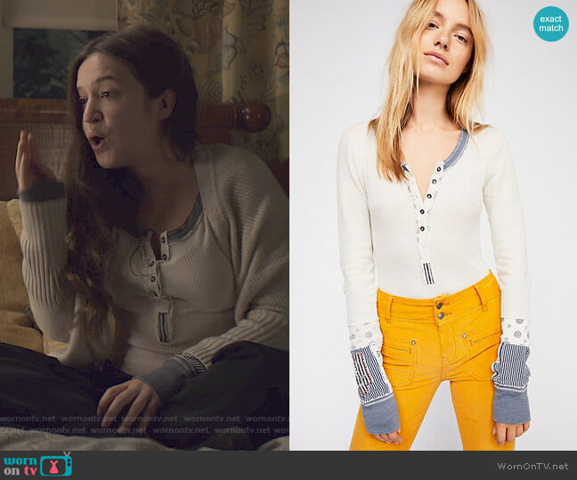 Free People We The Free Railroad Henley worn by Becca Gelb (Gideon Adlon) on The Society