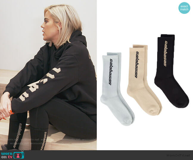 Yeezy Calabasas socks set worn by Khloe Kardashian on Keeping Up with the Kardashians