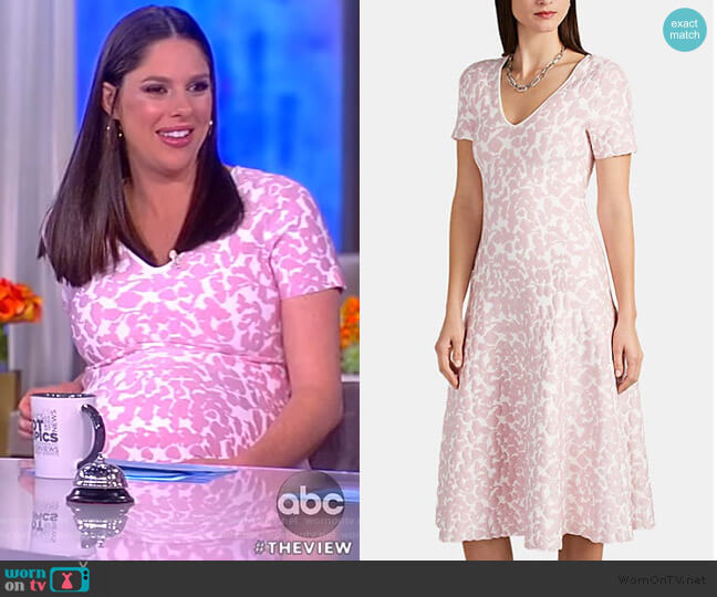 Zac Posen Abstract-Pattern Jacquard Compact Knit Dress worn by Abby Huntsman on The View