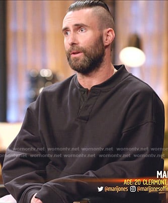 Adam Levine’s black henley sweatshrit on The Voice