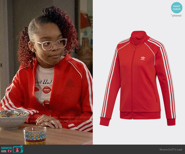 Adidas V-Day SST Track Jacket worn by Diane Johnson (Marsai Martin) on Black-ish