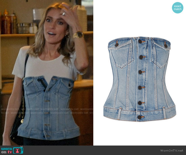 Alexander Wang Strapless Denim Top worn by Kristin Cavallari on Very Cavallari