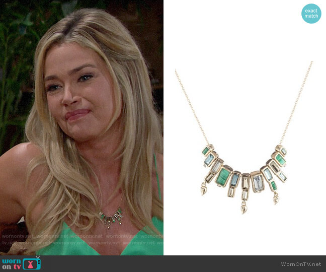 Alexis Bittar Crystal Baguette Necklace worn by Shauna Fulton (Denise Richards) on The Bold and the Beautiful