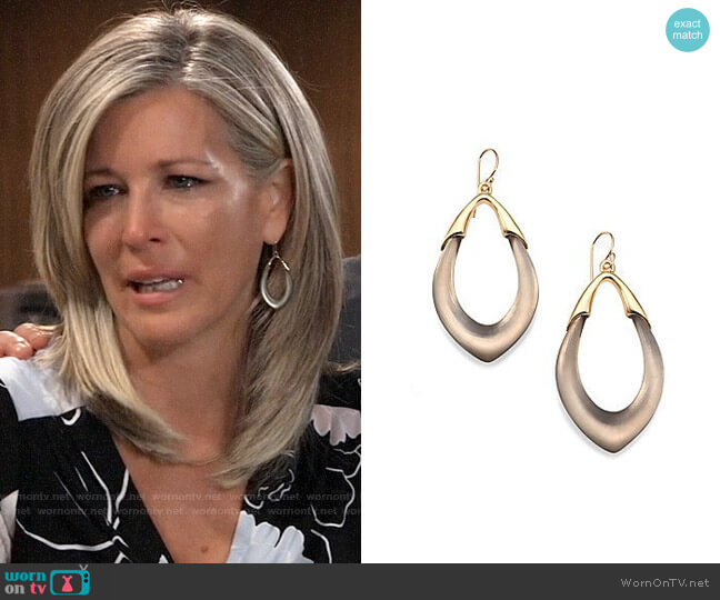Alexis Bittar Lucite Orbit Link Drop Earrings worn by Carly Spencer (Laura Wright) on General Hospital