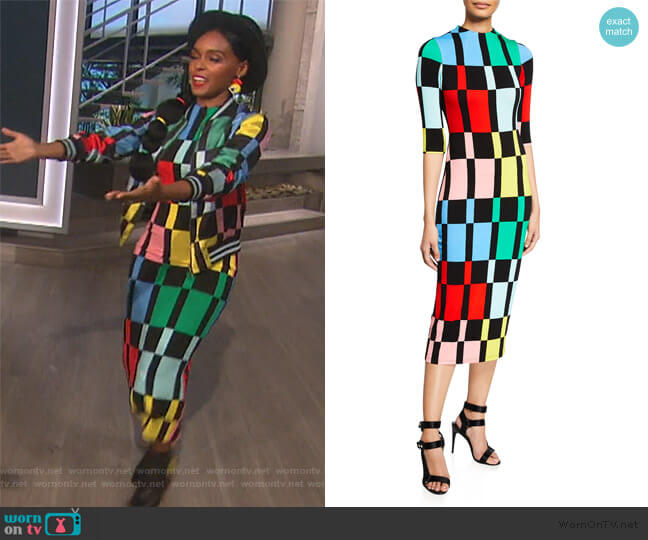 Alice + Olivia Delora Geometric Print Midi Dress