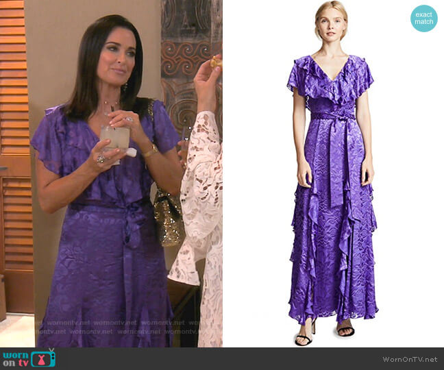 Alice + Olivia Tessa Dress worn by Kyle Richards on The Real Housewives of Beverly Hills