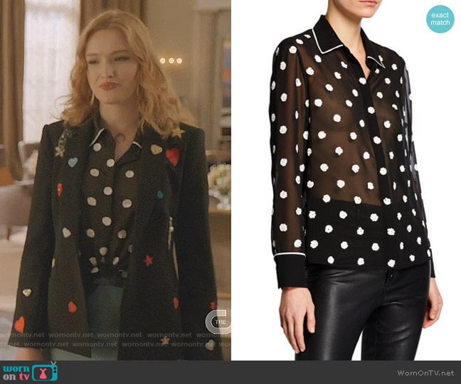 Alice + Olivia Vina Top worn by Kirby Anders (Maddison Brown) on Dynasty