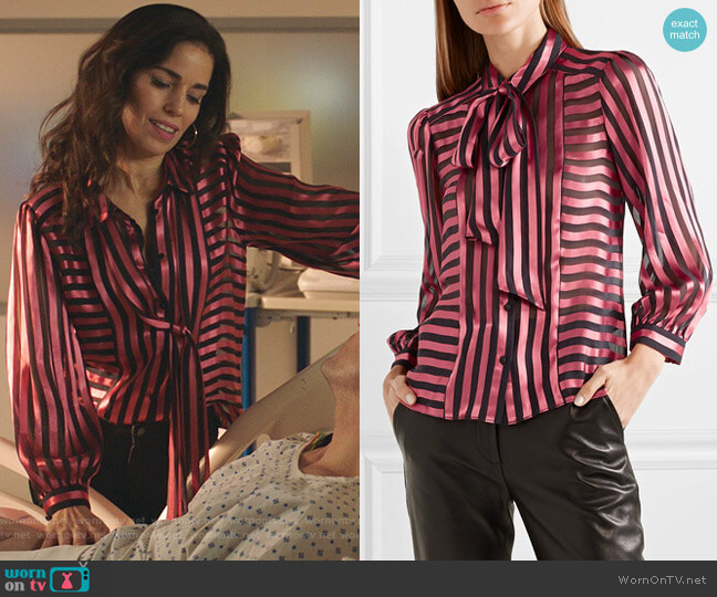 Alice + Olivia Willis Blouse worn by Susan Sampson (Ana Ortiz) on Whiskey Cavalier