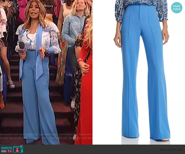 Alice + Olivia Dylan High-Rise Wide-Leg Pants worn by Wendy Williams on The Wendy Williams Show