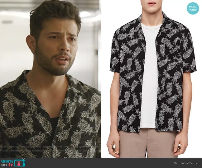 All Saints Pina Slim Fit Shirt worn by Sam Flores (Rafael de la Fuente) on Dynasty