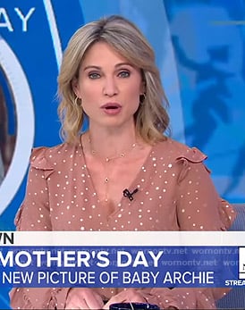 Amy’s pink and black star print jumpsuit on Good Morning America