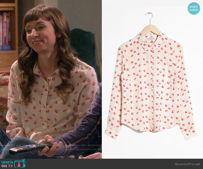 & Other Stories Cherry Print Button Down