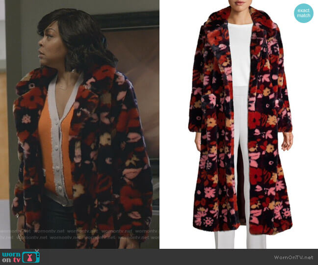 Anna Sui Open-Front Faux Fur Coat worn by Cookie Lyon (Taraji P. Henson) on Empire