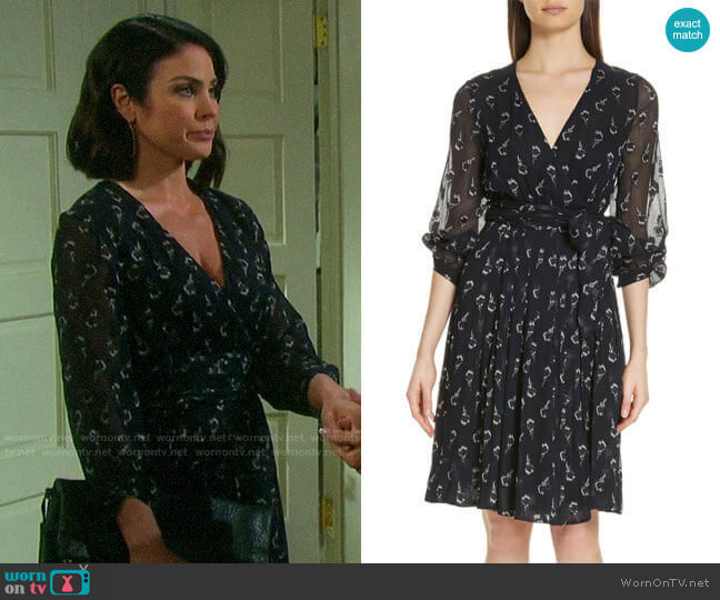 Ba&Sh Memory Floral Silk Chiffon Dress worn by Chloe Lane (Nadia Bjorlin) on Days of our Lives