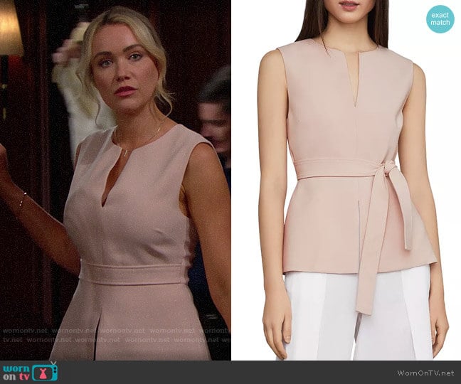 Bcbgmaxazria Joslynn Peplum Top worn by Flo Fulton (Katrina Bowden) on The Bold and the Beautiful