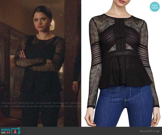 Bcbgmaxazria Mixed Lace Peplum Top worn by Mel Vera (Melonie Diaz) on Charmed