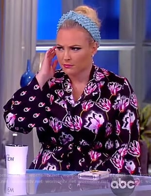 Meghan’s black floral jumpsuit on The View