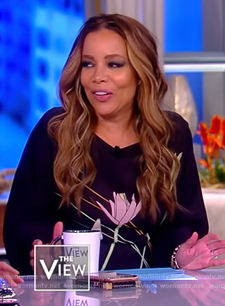 Sunny’s black floral dress on The View