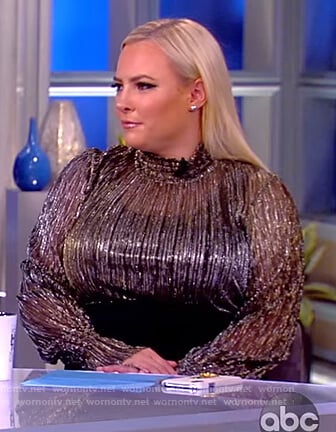 Meghan’s black metallic top on The View