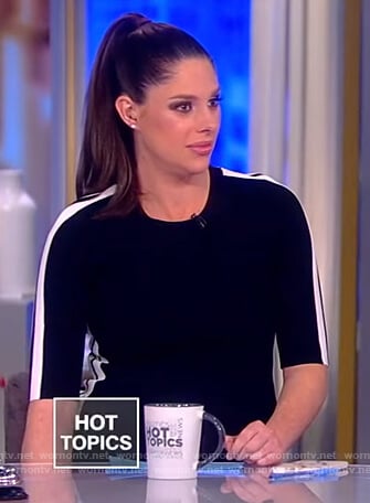 Abby’s black side stripe dress on The View