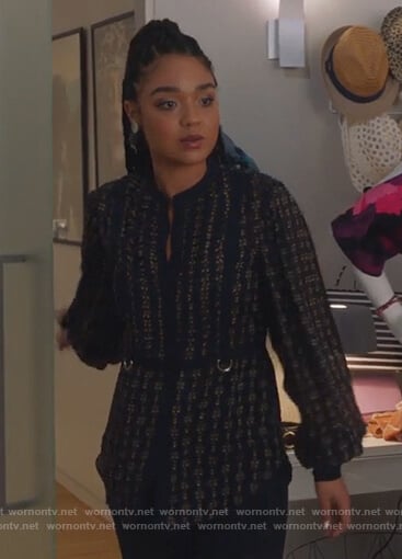 Kat’s striped knit top on The Bold Type