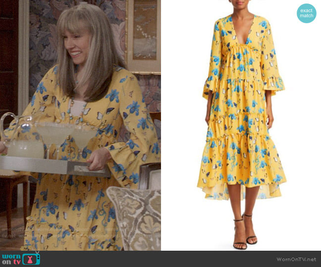 Borgo de Nor Iris Printed High-Low Dress worn by Catherine Meyer (Sarah Sutherland) on Veep