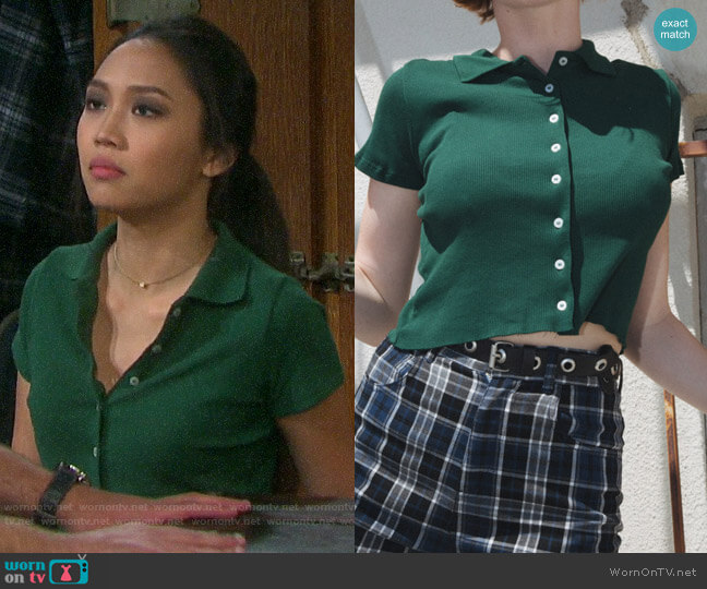 Brandy Melville Caroline Top worn by Haley Chen (Thia Megia) on Days of our Lives