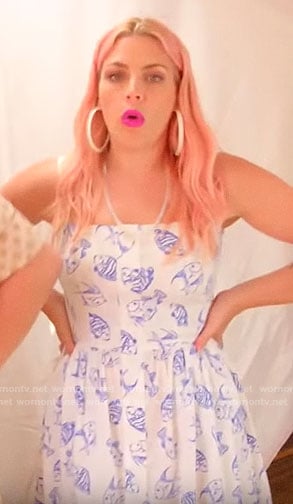 Busy’s fish print dress on Busy Tonight