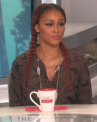 Eve’s camo shirtdress on The Talk