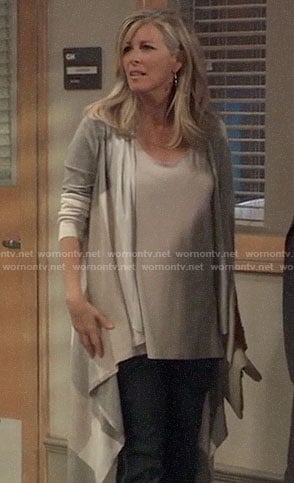 Carly’s long draped colorblock cardigan on General Hospital