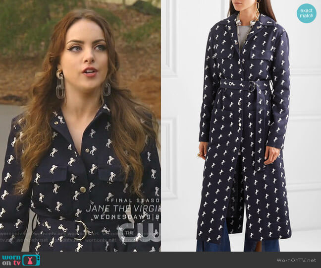 Chloe Little Horses Coat worn by Fallon Carrington (Elizabeth Gillies) on Dynasty