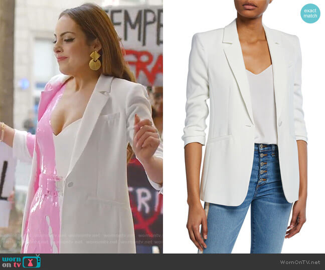 Cinq a Sept Khloe Blazer worn by Fallon Carrington (Elizabeth Gillies) on Dynasty