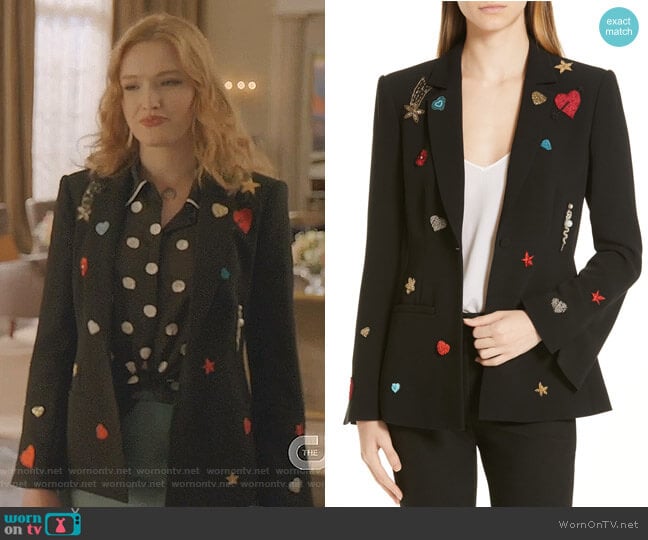 Cinq a Sept Rumi Blazer worn by Kirby Anders (Maddison Brown) on Dynasty