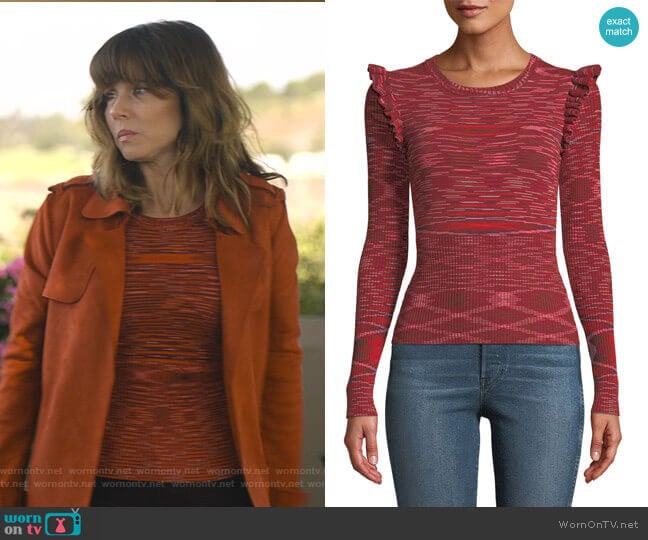 Cinq a Sept Salma Top worn by Judy Hale (Linda Cardellini) on Dead to Me