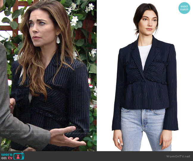 Cinq a Sept Lourdes Blazer worn by Victoria Newman (Amelia Heinle) on The Young and the Restless