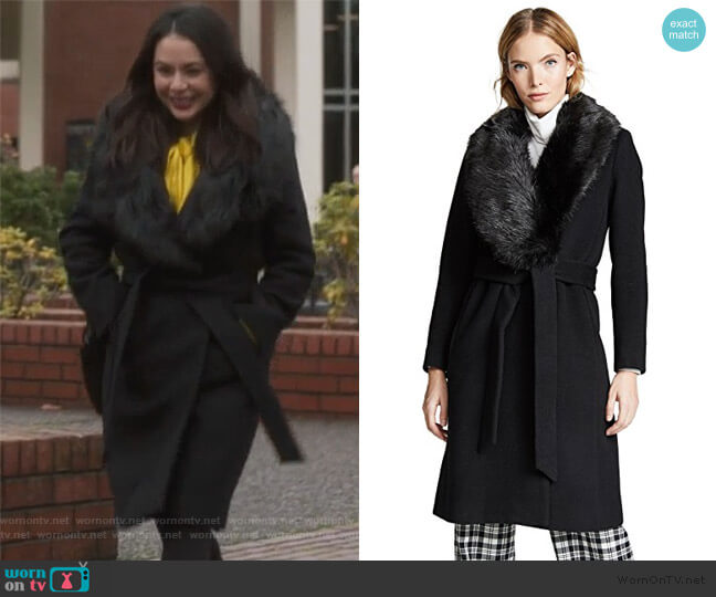 Club Monaco Lenoria Coat worn by Mona Vanderwaal (Janel Parrish) on Pretty Little Liars The Perfectionists